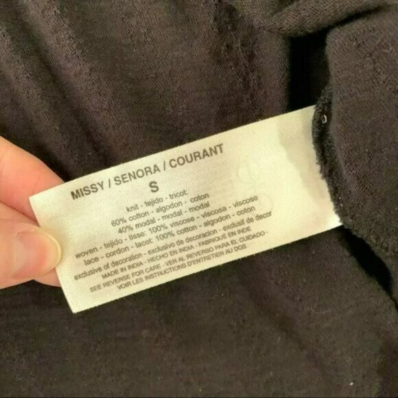 Vintage America women's size small embroidered babydoll tee in Black and Red - Picture 6 of 7